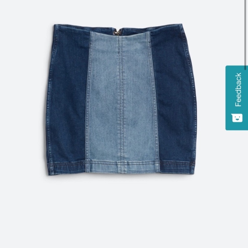 Jean Color Block Free People Skirt - Picture 3 of 4